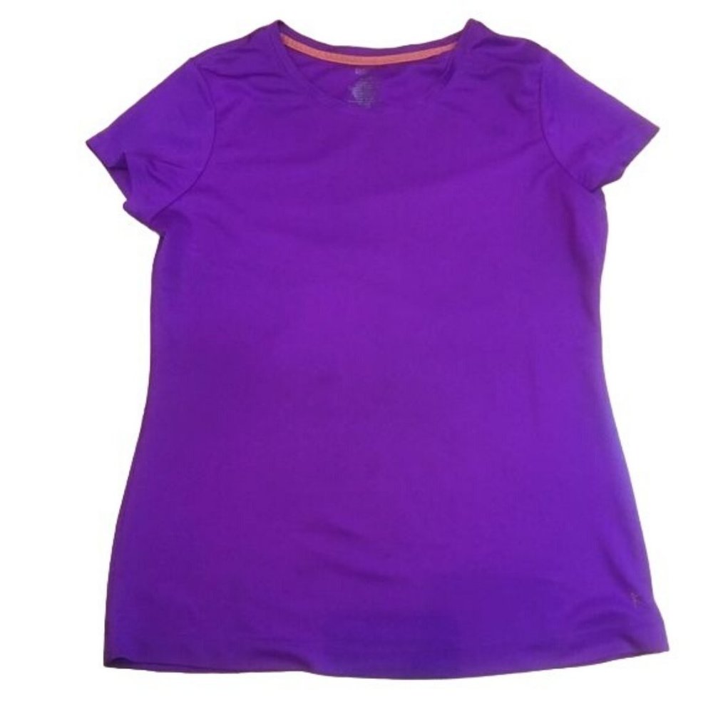 Purple Danskin Now Short Sleeve Tee Shirt Size L